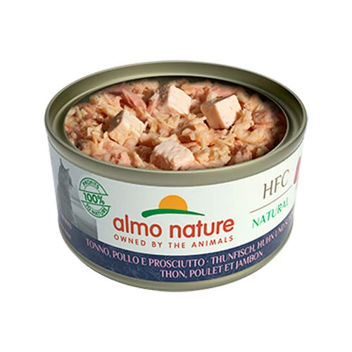 Almo Nature HFC 70 Katzenfutter - Dozen - Thunfisch, Huhn & Schinken – Bild 2