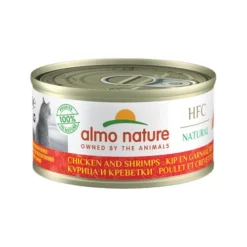 Almo Nature HFC 70 Natural Katzenfutter - Dosen - Hühn Und Garnelen