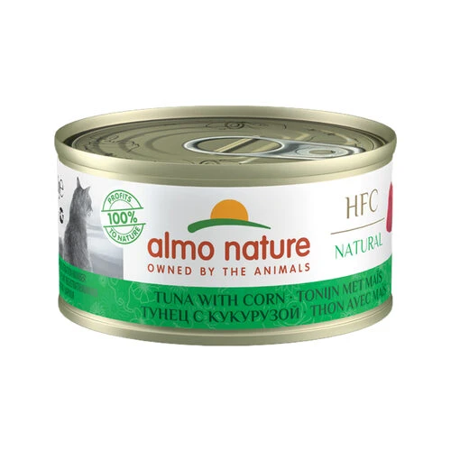 Almo Nature HFC 70 Natural Katzenfutter- Dosen - Thunfisch & Mais